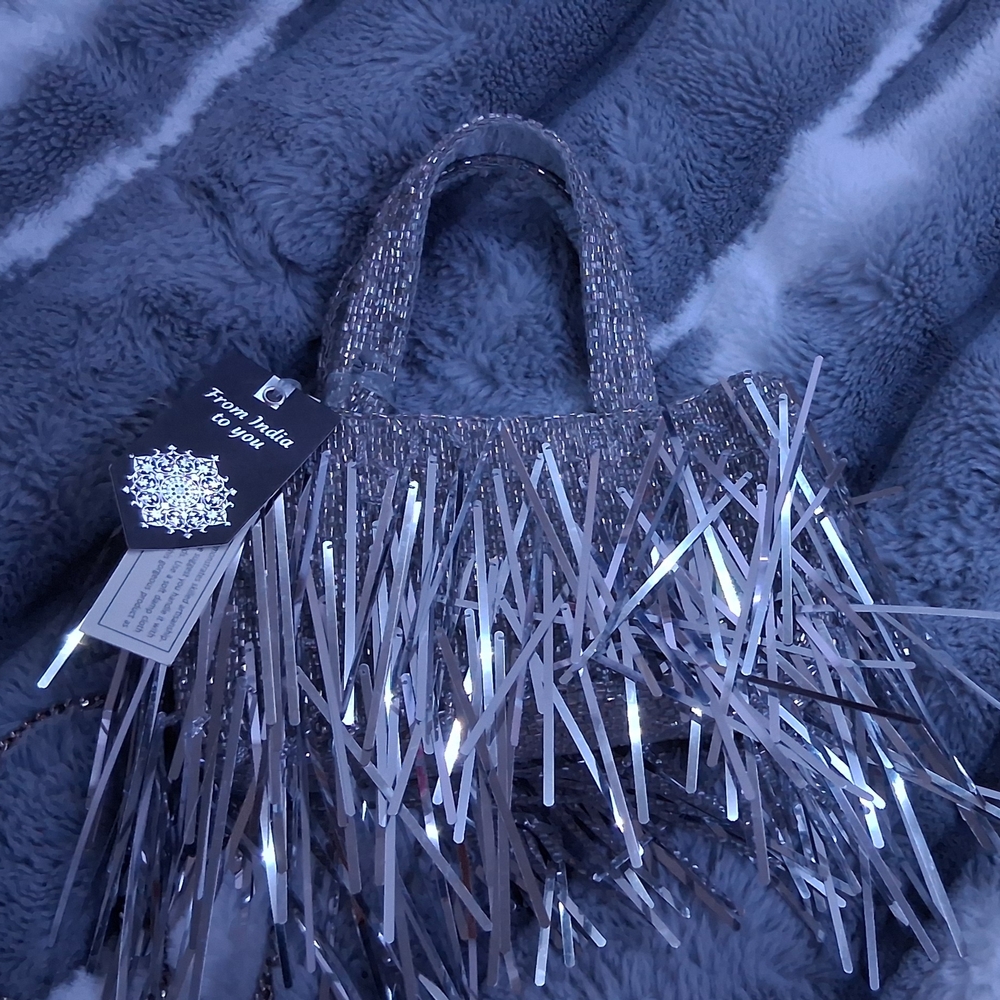 Silver Fringe Women's Bag